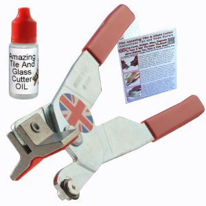 Glass Cutter for Cutting Mirrors Stained Glass and Thick Glass with Glass Cutting Oil and Easy Instructions Red